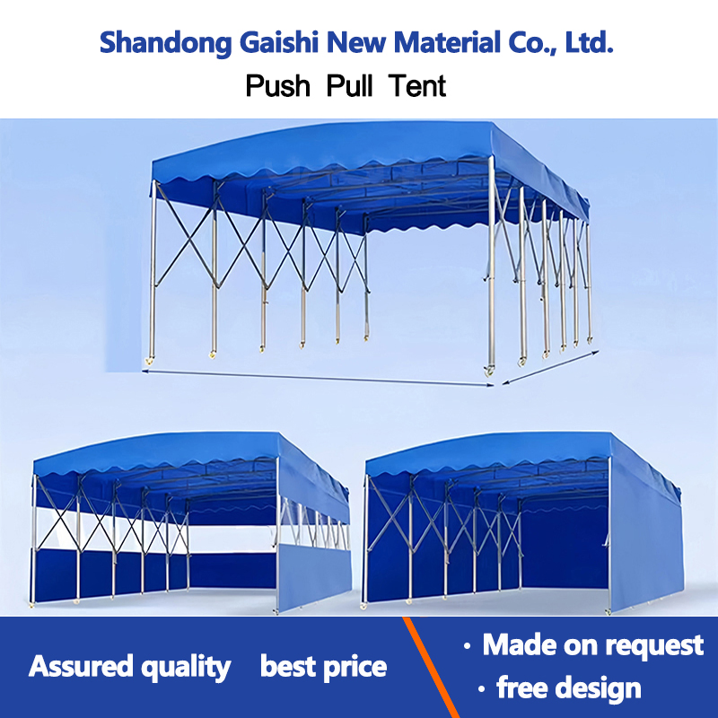 Push-Pull Movable Folding Carport Warehouse Shelter Car Wash Tent Parking Tent