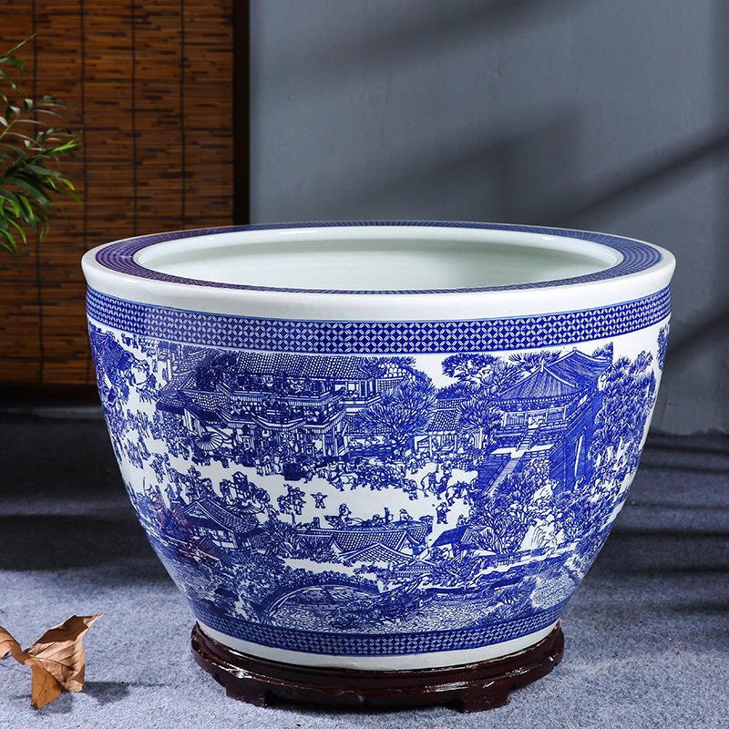 Горшки керамические синие уличные для растений