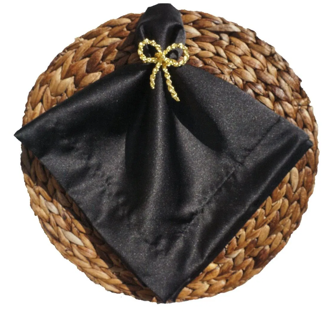 Ultra Black Pure Satin for Napkin Cloths and Table Cloth for Luxe Events