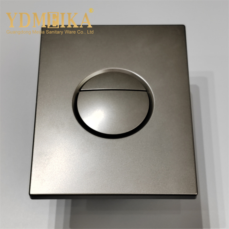 Wall Mounted Toilet Matt Gunmetal Gray Round Dual Flush Plate Push Panel Button