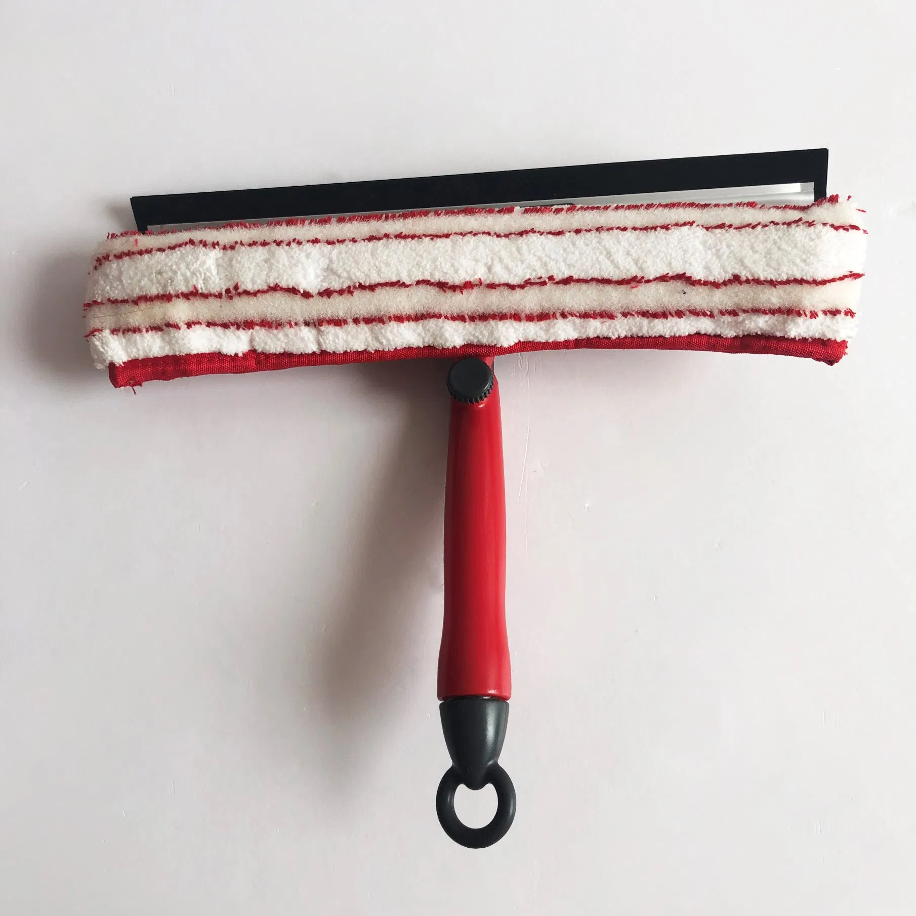 Microfibre Window Washing Equipment Scrubber with Dobule Side Head Microfiber Wiper and Aluminum Holder with Rubber Squeegee for Any Glass Cleaning