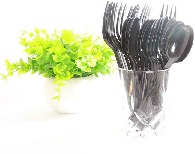 Medium Weight White Plastic Disposable Cup Cutlery Set with Napkin