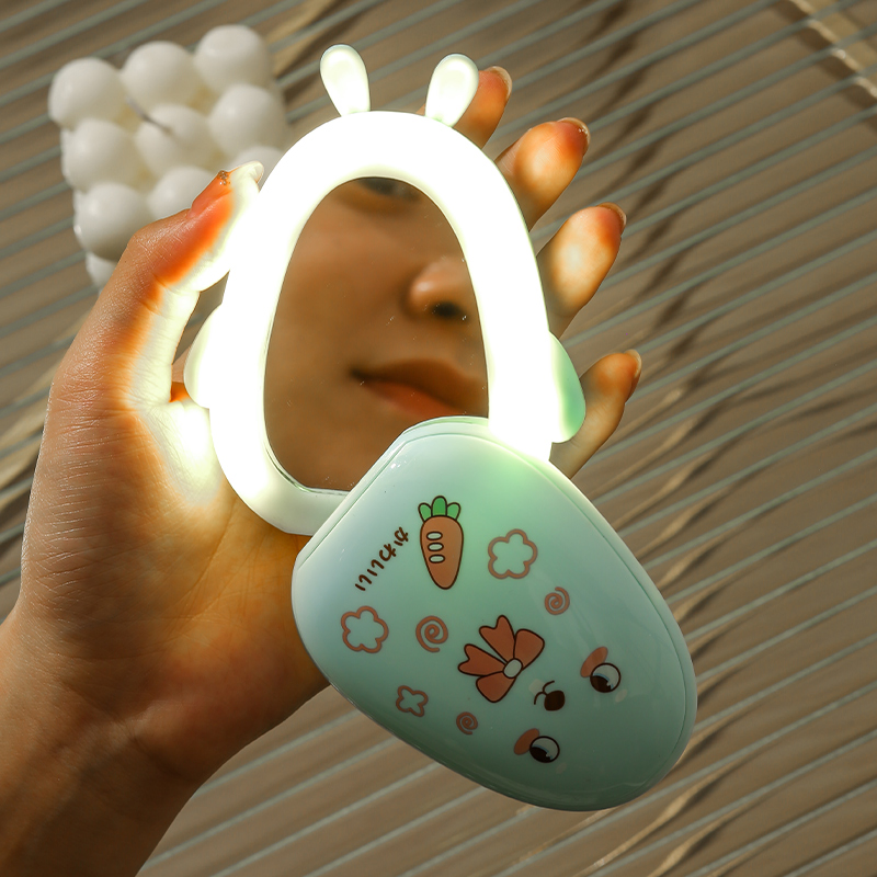 Cartoon Rabbit Beautiful Mirror Hand Warmers a Beautiful Mirror Hand Warmer for Both Adults and Children