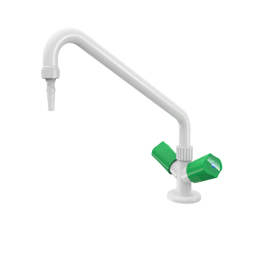 Vertical Hot and Cold Laboratory Faucet White