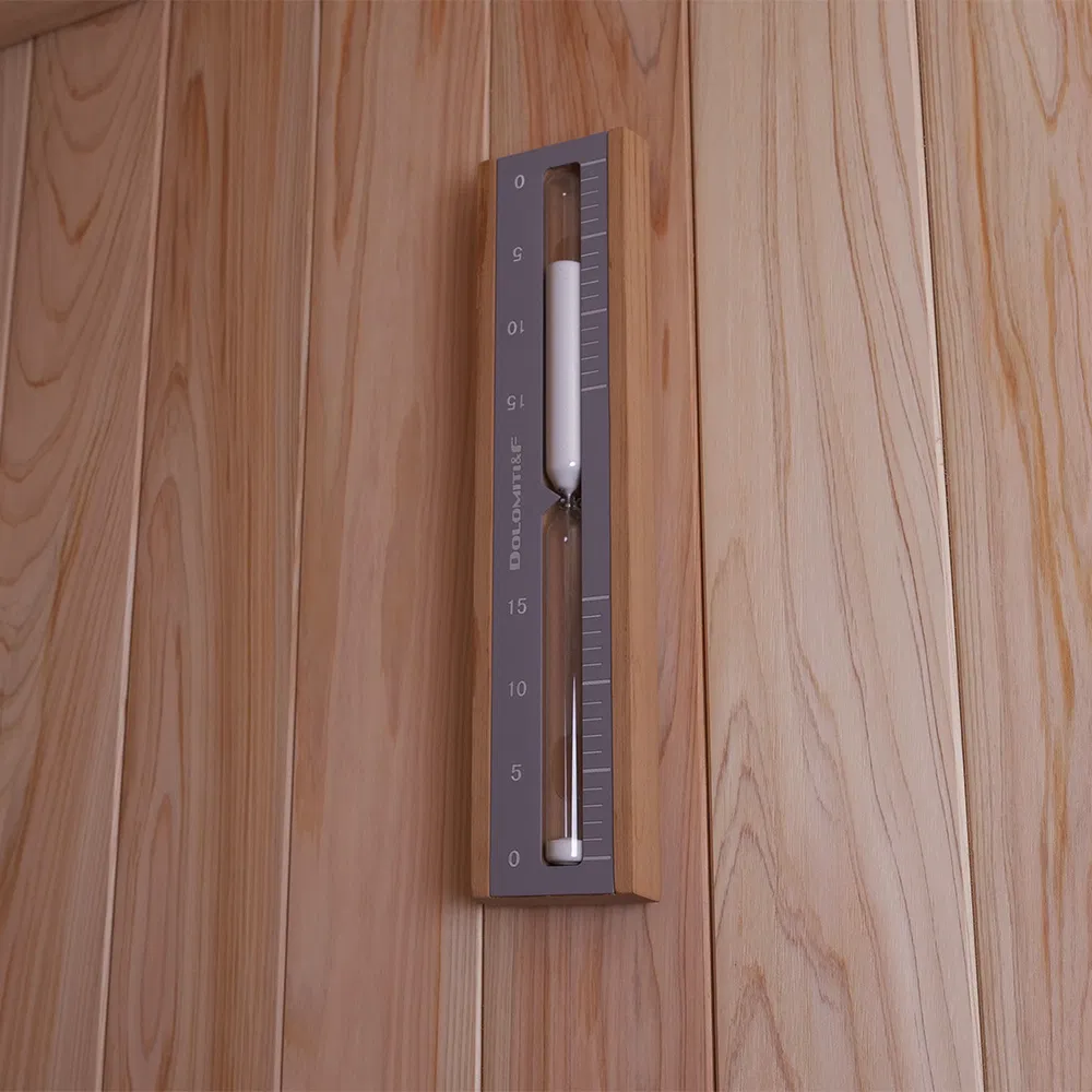 Wooden Sauna Accessory Set with Thermo-Hygrometer and Hourglass