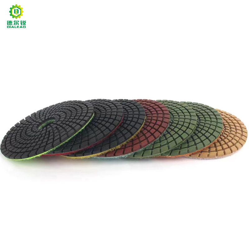 Dialead 4 - Inch Efficiency Resin Flexible Diamond Polishing Pad with White Bond Grit 800 Wet for Marble Granite Stone