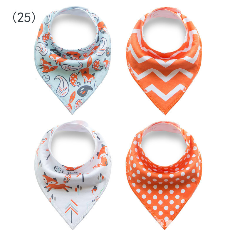 Hot Sell Double Layers 4PCS Packing Wholesale Baby Cotton Bibs