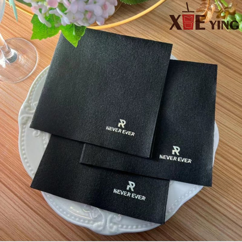 Custom Cocktail Napkins Custom Logo Square Napkins Pure Wood Pulp