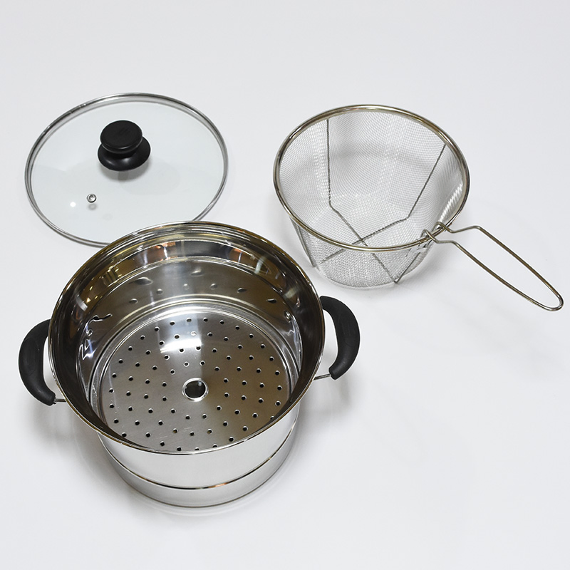 Cookware Multifunctional Stainless Steel Soup Cooking Noodle Pasta Pot with Strainer Kitchenware