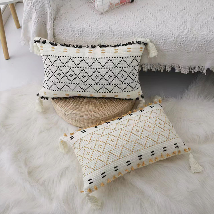 Light Luxury Cotton Tassel Pillowcase Comfortable Modern Simplicity Detachable Pillowcase