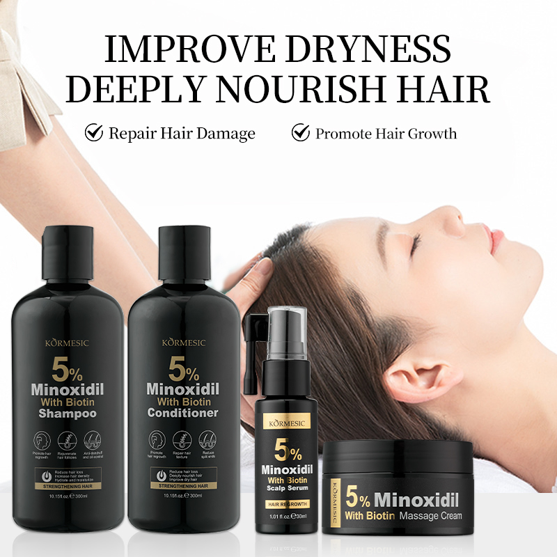 Factory Price 5% Minoxidil Repair Growth Shampoo & Conditioner Serum Mask Hair Set