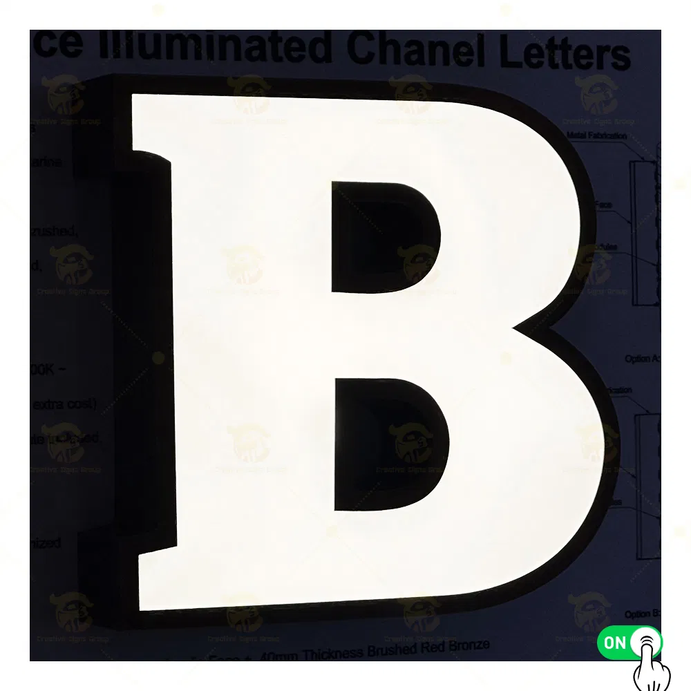 Face Illuminated Channel Letters Custom LED Front Lit Sign Letters
