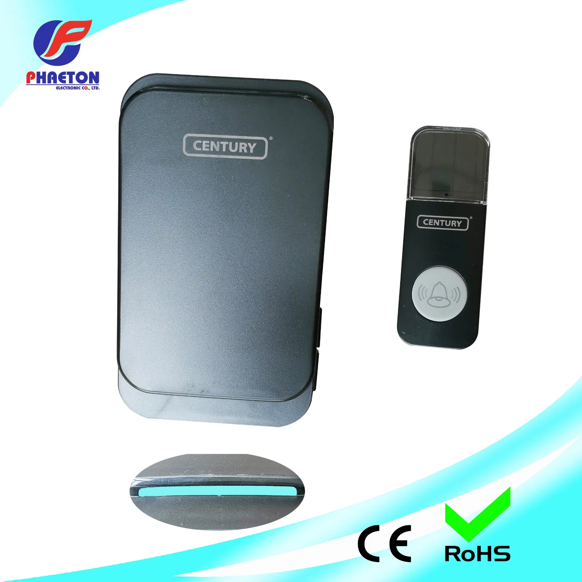AC Plug-in Waterproof E603 Black Wireless Doorbell