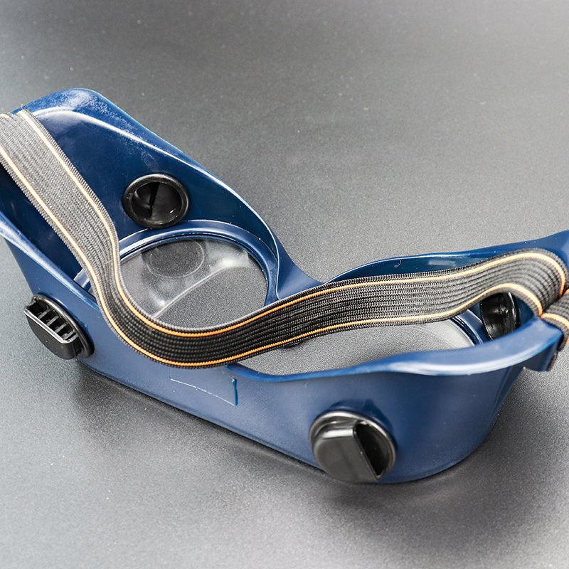 Promotional Low MOQ Light Fog Free Retro Blue Antifog Lab Industrial Safety Glasses with Seal