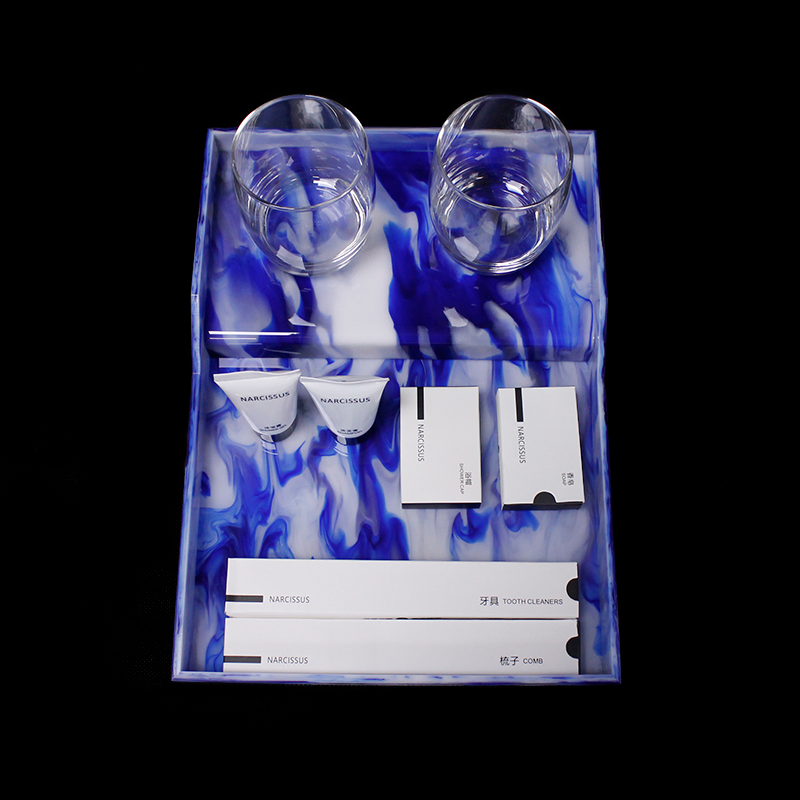 Five Star Hotel Inn Lodge Elegant Acrylic Serving Plate Broad Tray Servise Tray