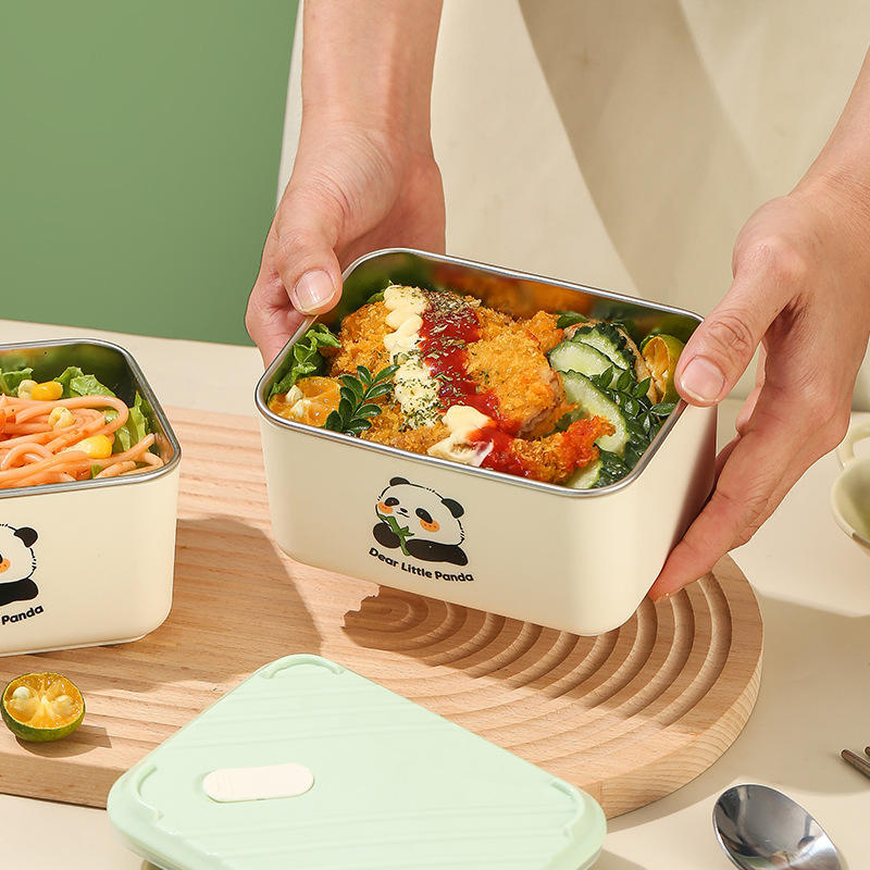 304 Stainless Steel Portable Lunch Box with Microwave Heating Feature