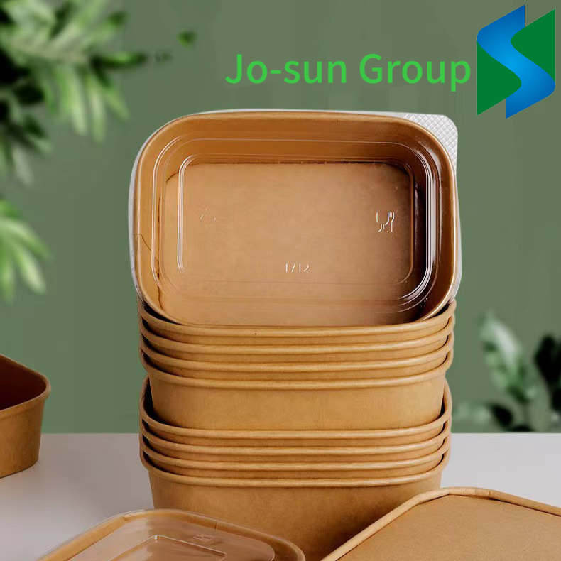 Made in China Disposable Food Containers Biodegradable Lunch Box Paper Salad Bowl Manufacturer Rectangular Paper Bowl