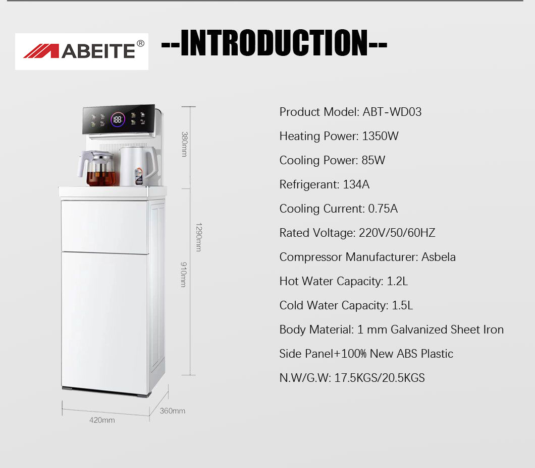 Standing Electronic Refrigerated Water Dispenser Double Faucet Water