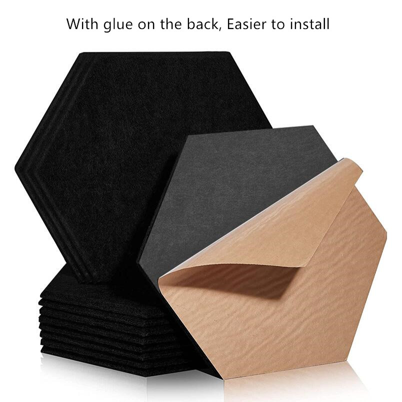 Premium Hexagon Self-Adhesive Acoustic Panels for Soundproof Meeting Room Sound-Absorbing Pet Felt Wall Panel