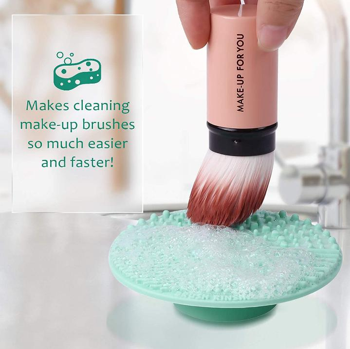 Brush Cleaning Mat Silicone Makeup Cleaning Mat Portable Washing Tool Brush Scrubber Cosmetic Brush Cleaner with Suction Cup