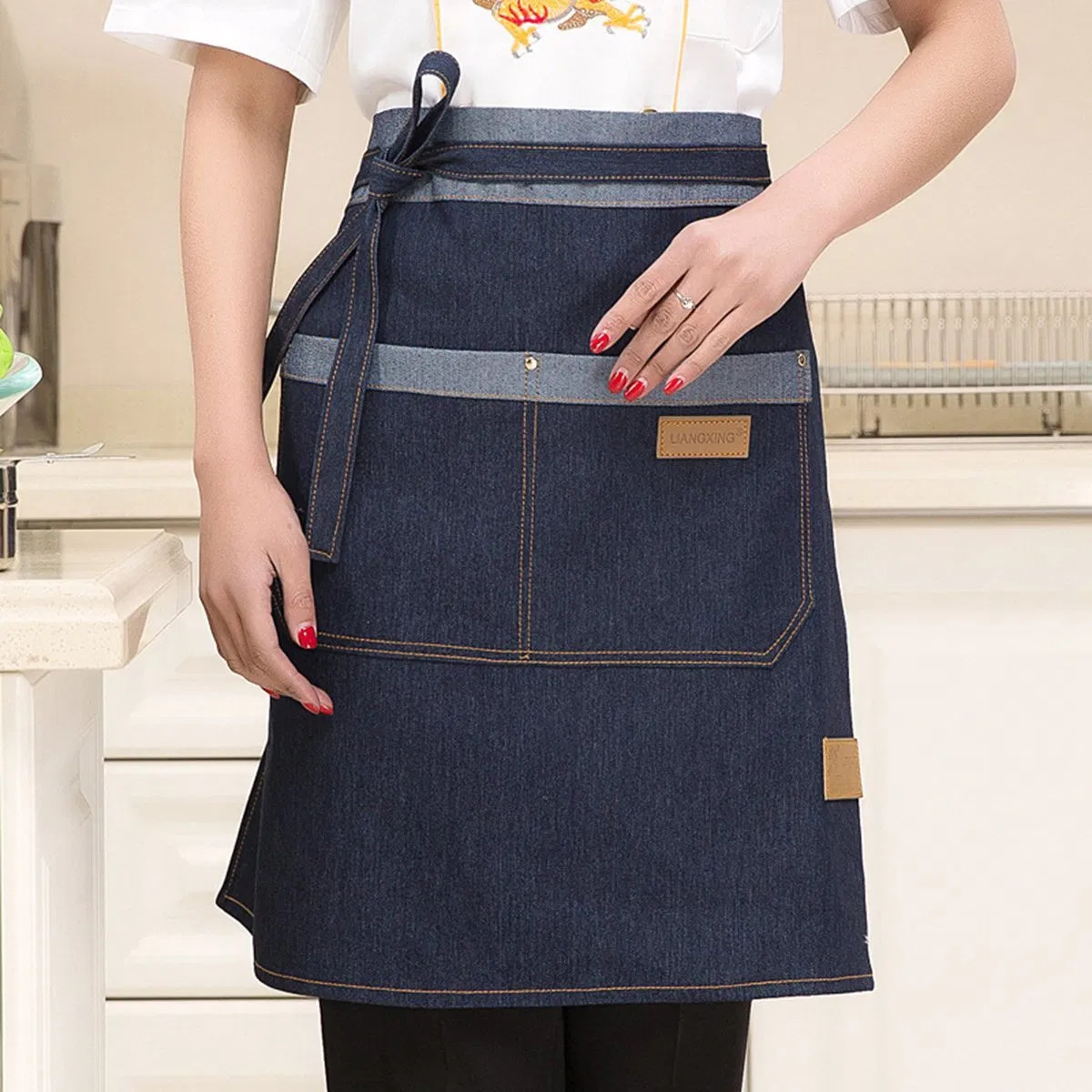 Custom Brand High Quality Half Bistro Denim Apron