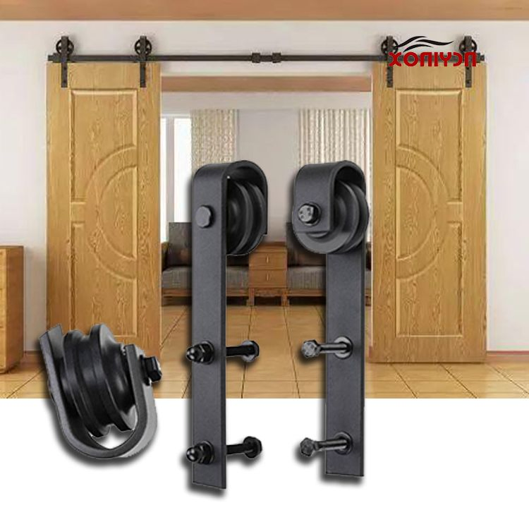 Interior Position Heavy Duty Antique Style Wooden Sliding Barn Door Hardware System