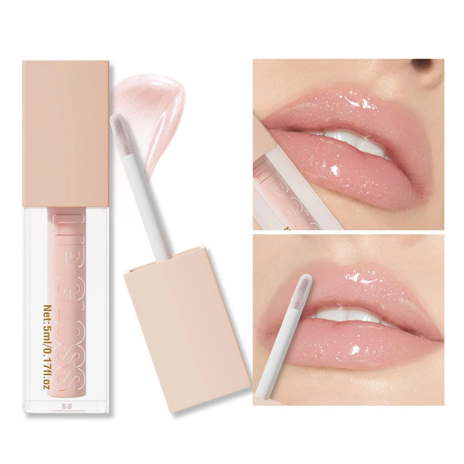 Made in China, Natural Moisturizing, Fine Shimmering Pearlescent Lip Gloss, Lightweight Moisturizing Mirror Lip Glaze, Lip Honey