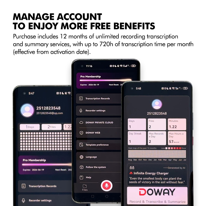 Intelligent Smart Voice Recorder Real Time Recording and Transcription Smart Ai Record Card