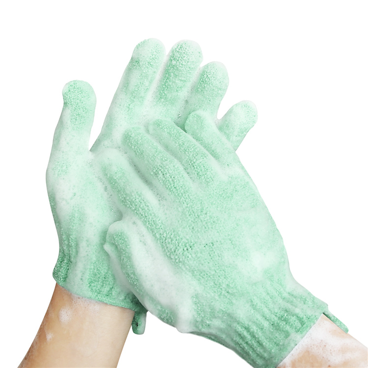 Wholesale Nylon Knitted Body Shower Scrub Custom Bath Exfoliating Gloves