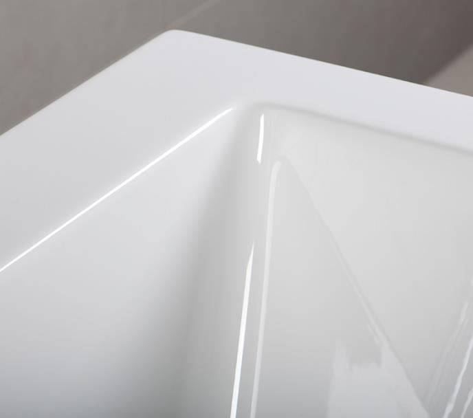 Rectangular White Acrylic Bathtub, Free Standing Acrylic Bath Tub with Cupc Certificate