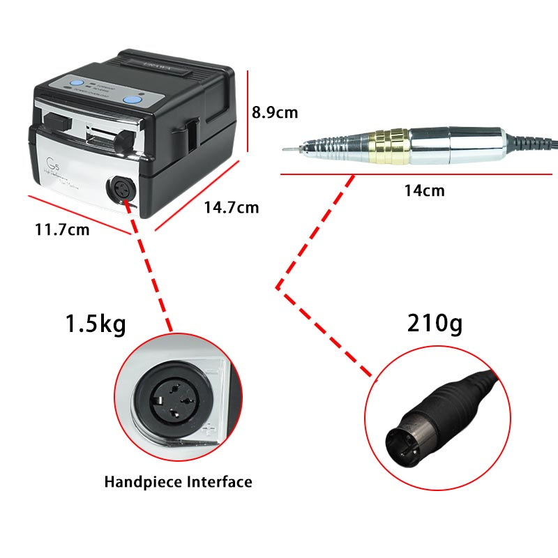 2029 Latest Japan Original 25000rpm G5 Nail Drill Machine with G5 Handpiece