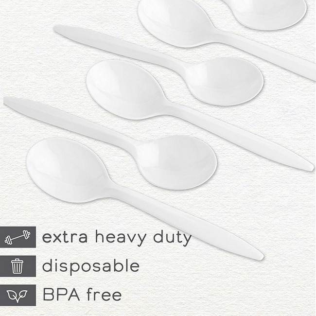 2.5g 2.8g White Medium Plastic Fork Spoon Knife Plastic Cutlery