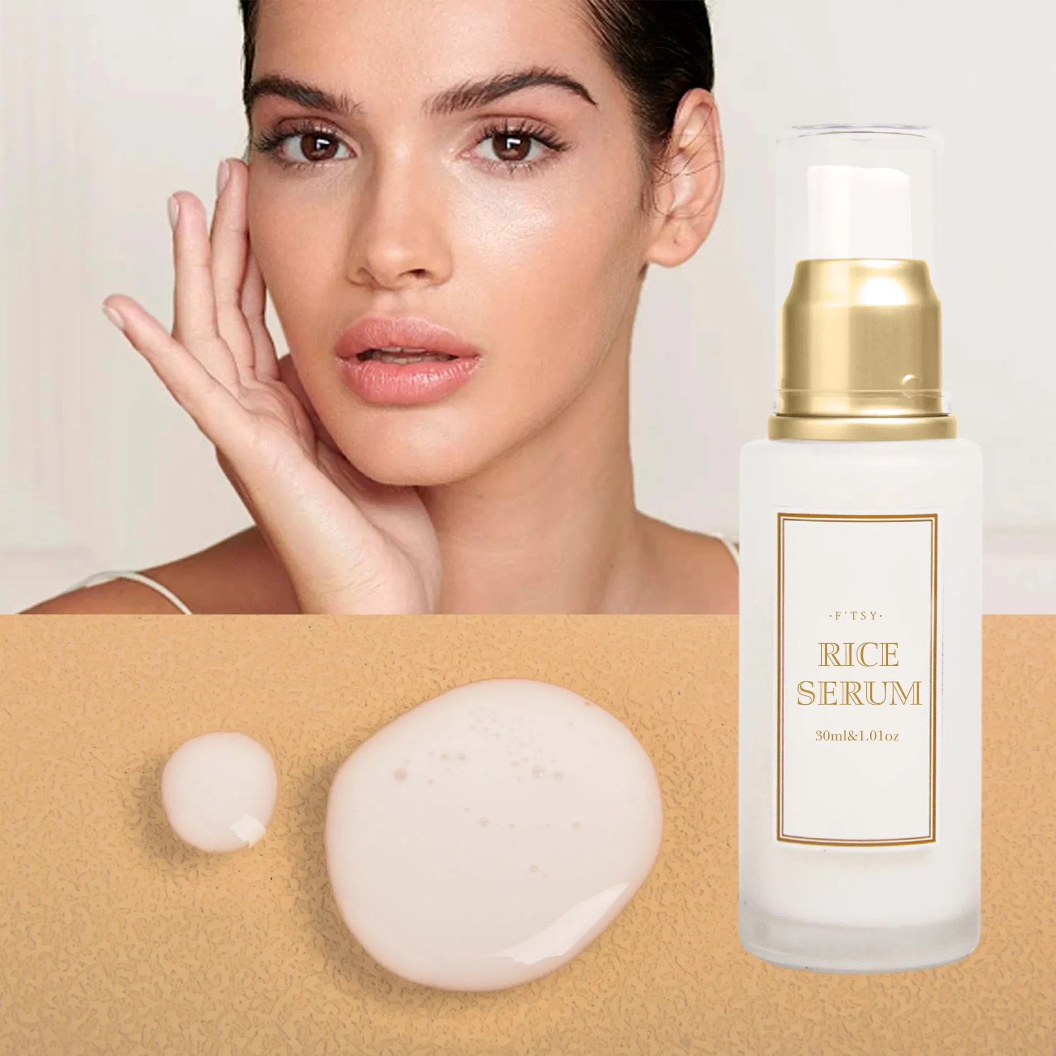 Vegan Skincare Whitening Rice Serum Anti Aging Niacinamide Rice Essence Private Label