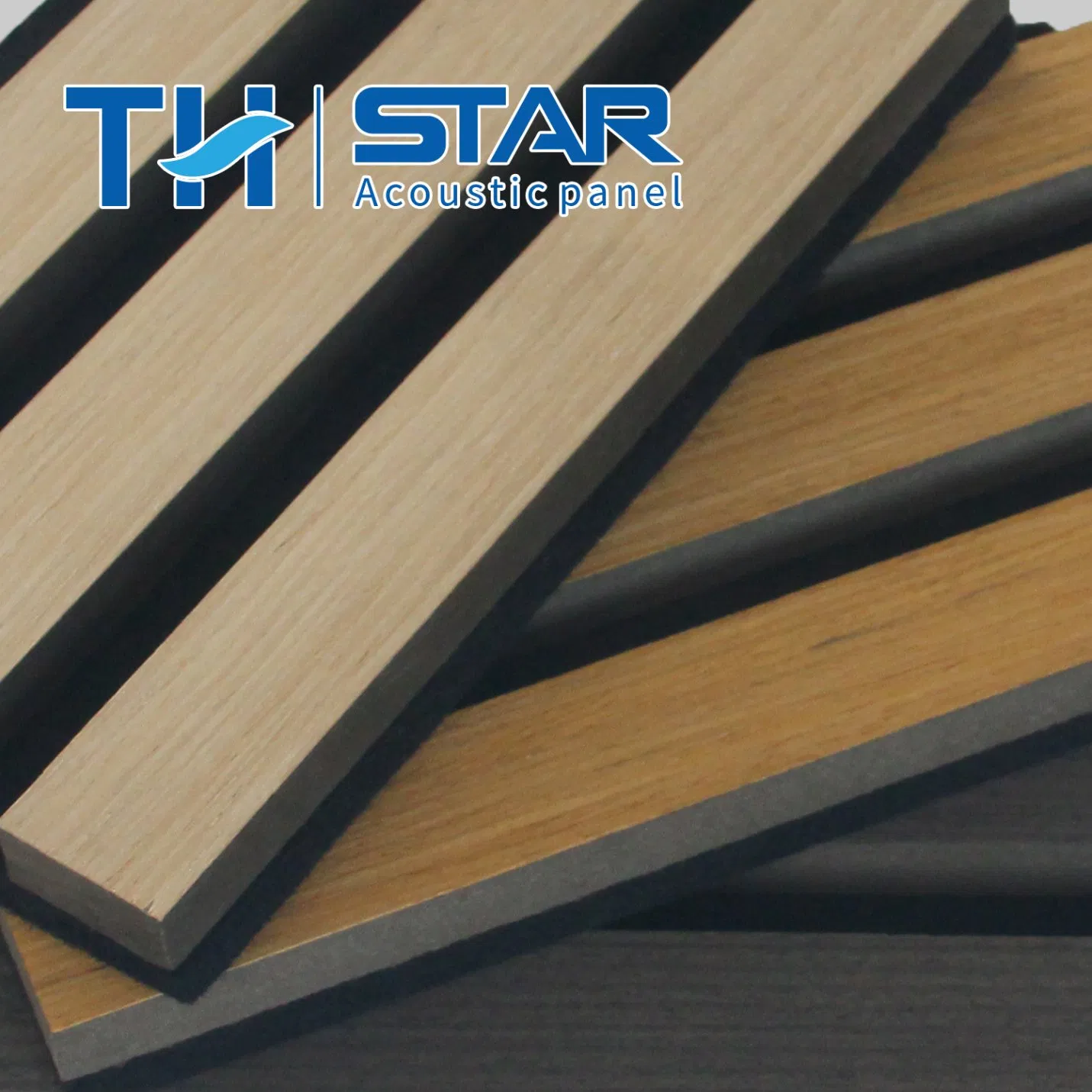 Soundproofing Wood Veneer Covered MDF Slats Wall Acoustic Wood with Pet Felt Backing for Home and Office