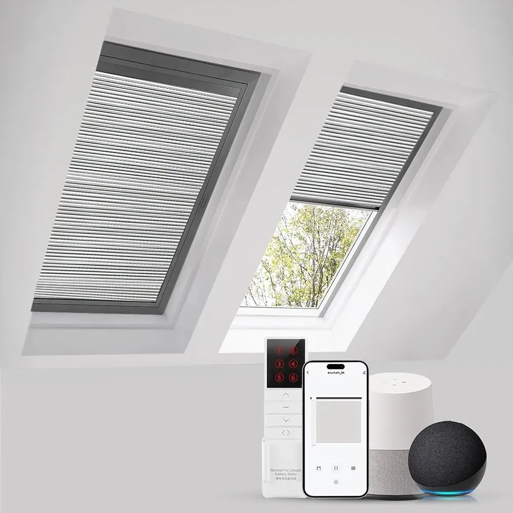 Modern Style Motorized Honeycomb Shade Custom Skylight Blinds Cellular Shades