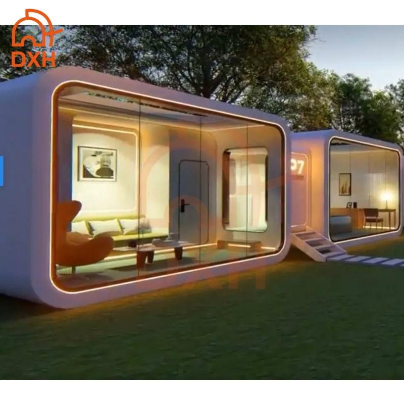 Customized Prefabricated Camping Container House Glass Home Mobile Capsule Affordable Office Apple Cabin