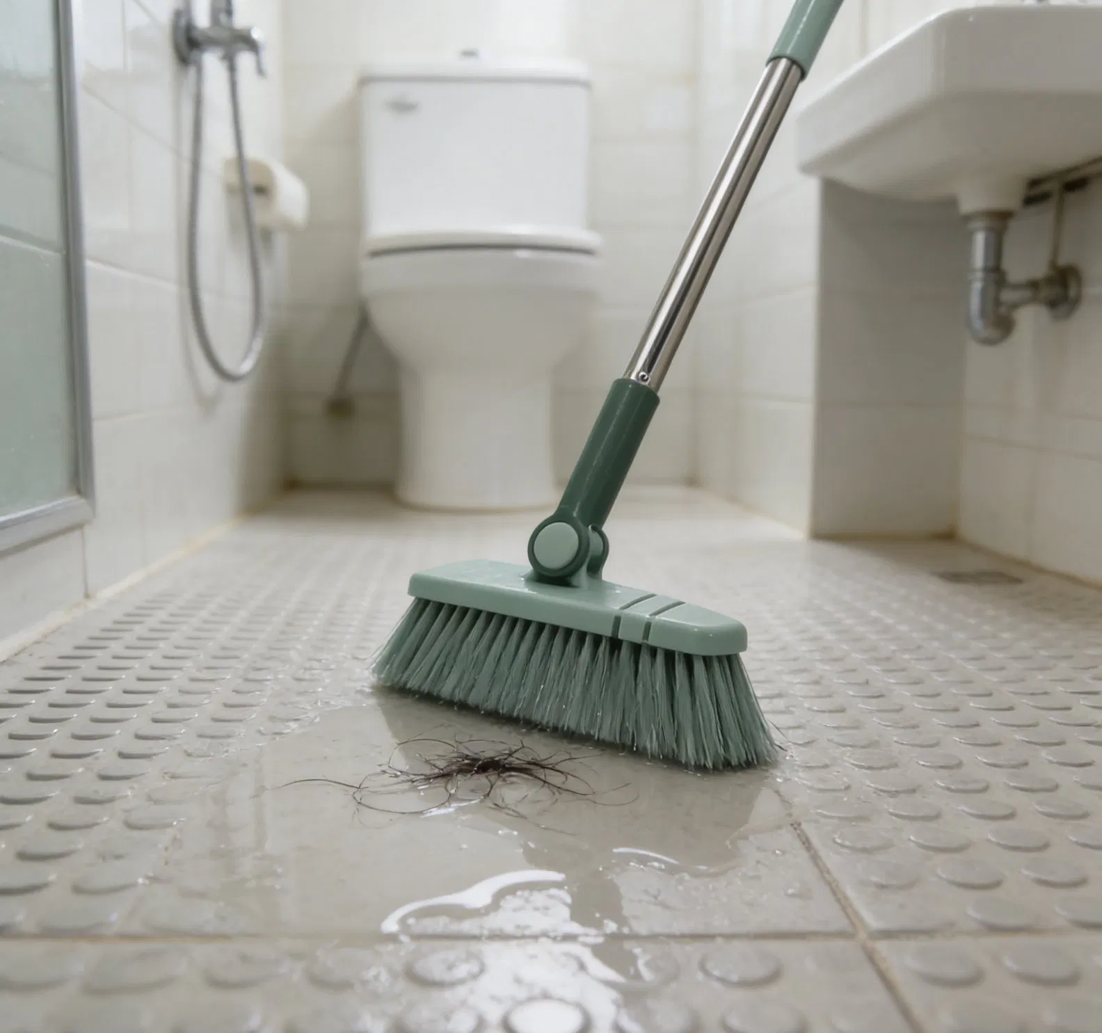 Durable Plastic Bristle Long Handle Gap Brush with Hanging Hole for Easy Storage and Hygienic Cleaning