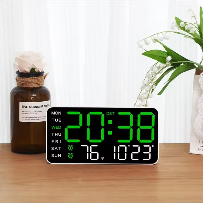 Wholesale New Multi-Functional LED Display Digital Wall Table Alarm Clock Brightness Adjustable with Timer Decorative Purpose