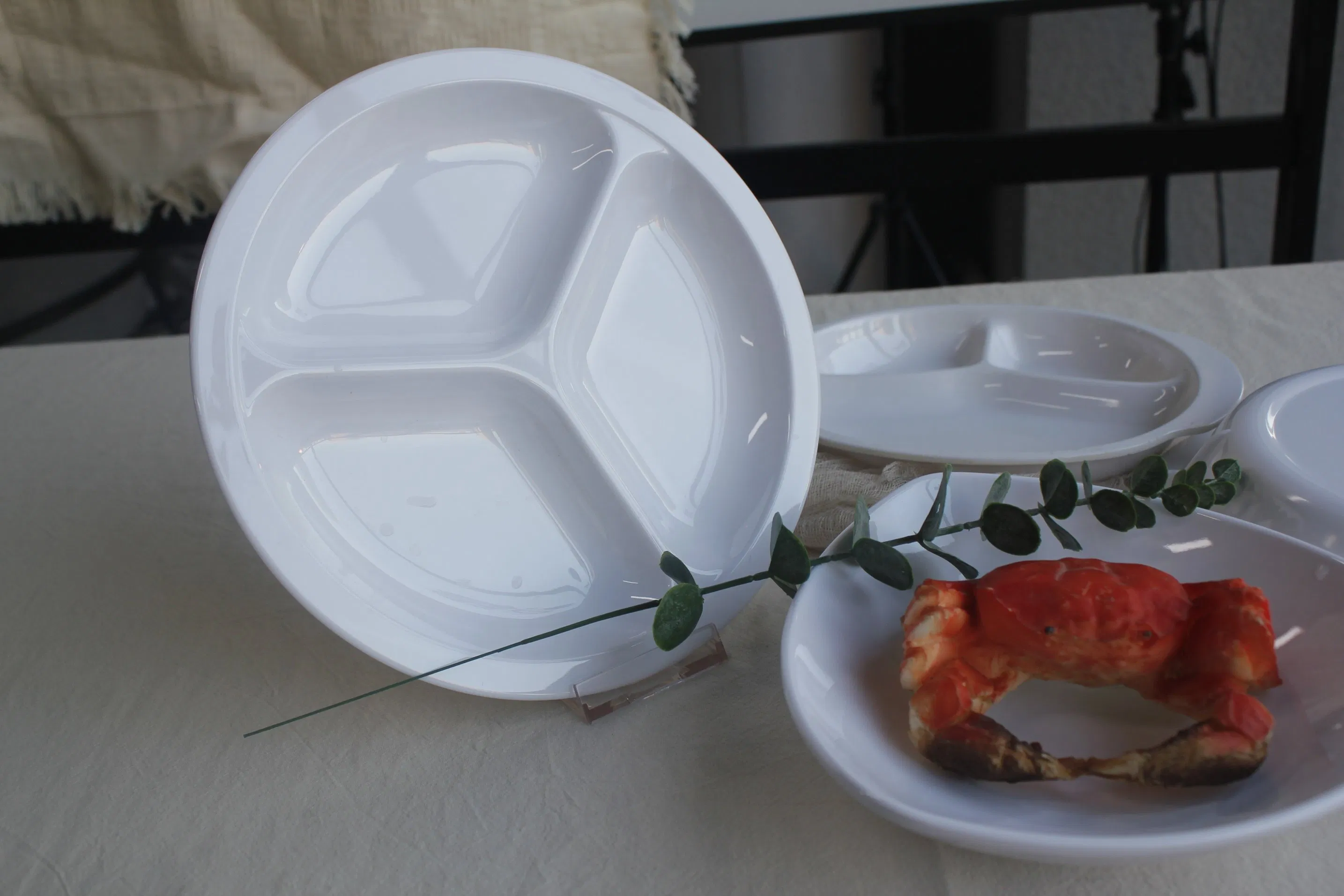 Melamine Tableware 3-Divided Plate Round Plate Deep Plate