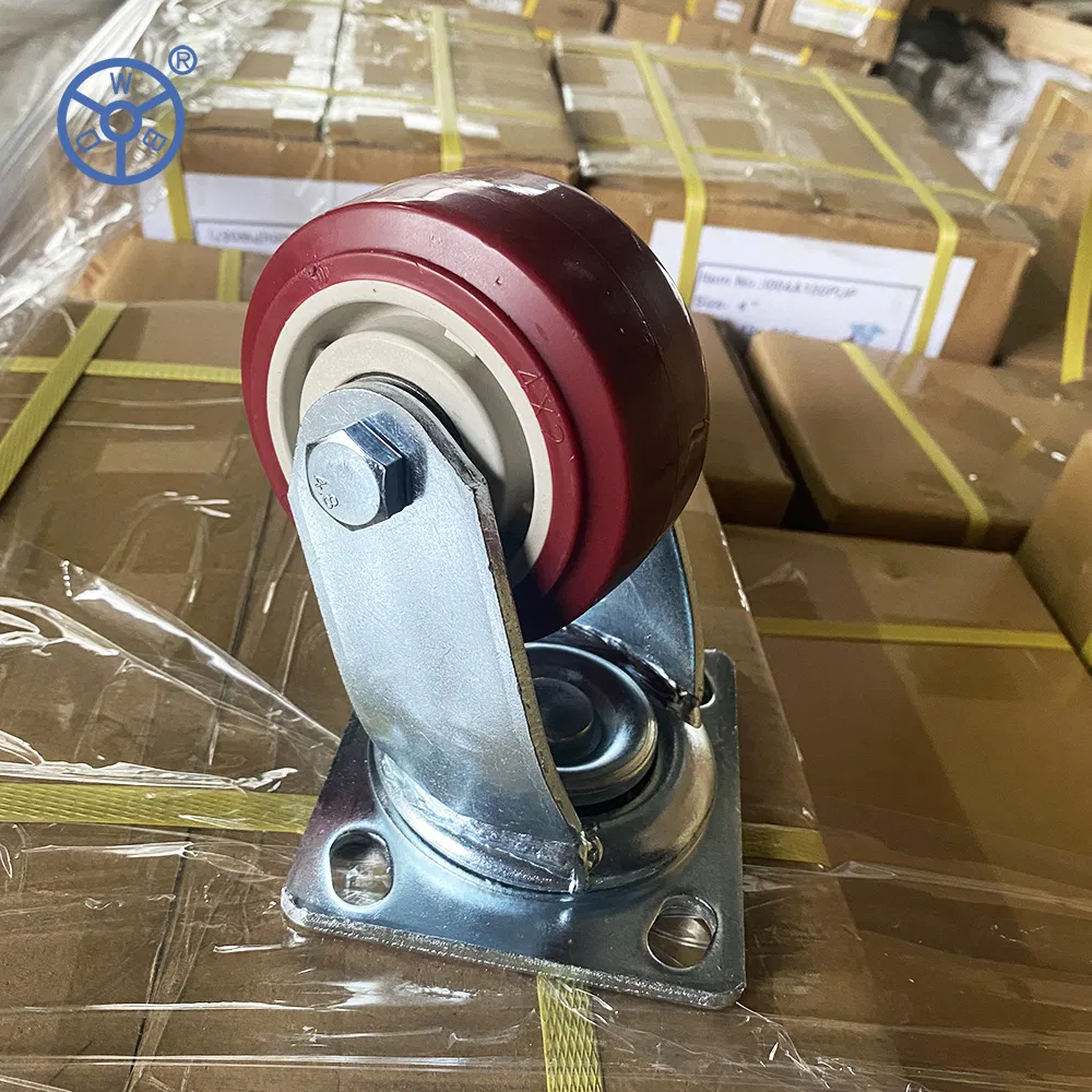 Wbd Caster Manufacturer Colson 4 5 6 8inch Polyurethane PU Wheel Rotating Caster Wheels with Side Brake