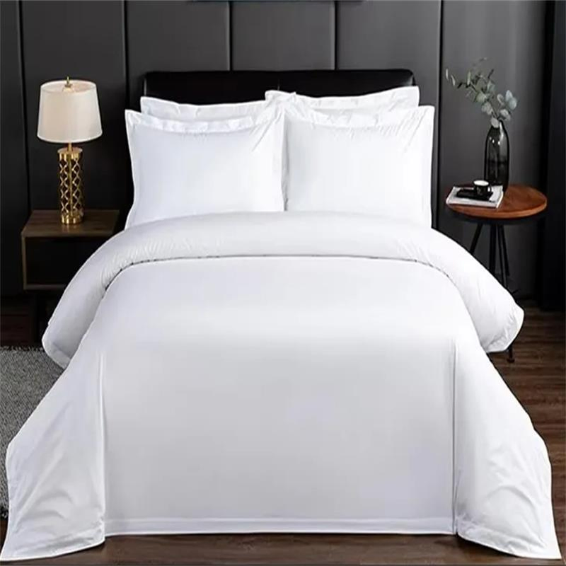 100% Cotton Hotel White Satin Bedding Set