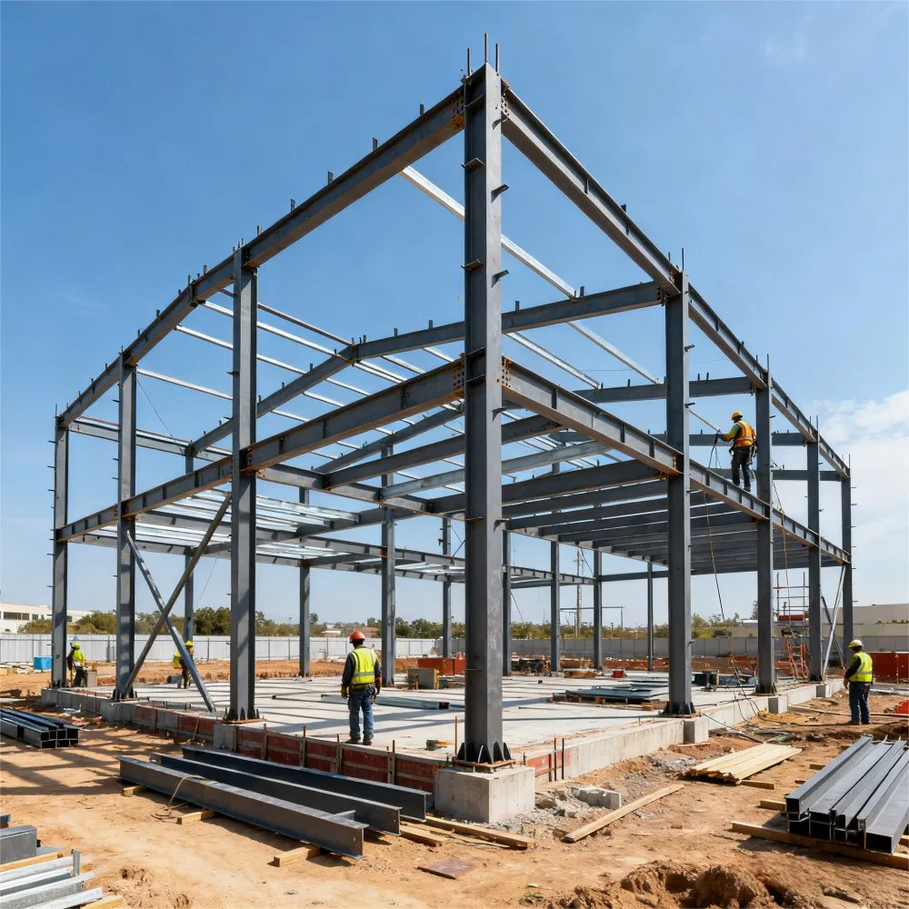UV-Proof Steel Structure for Outdoor Plazas with Anti-Fading + Anti-Pollution + Anti-Aging Coating Steel Construction