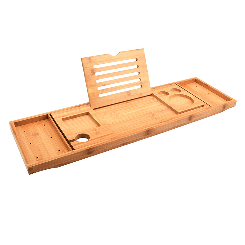 Bamboo Bathtub Tray Bathroom Extend Bath Tub Caddy Tray