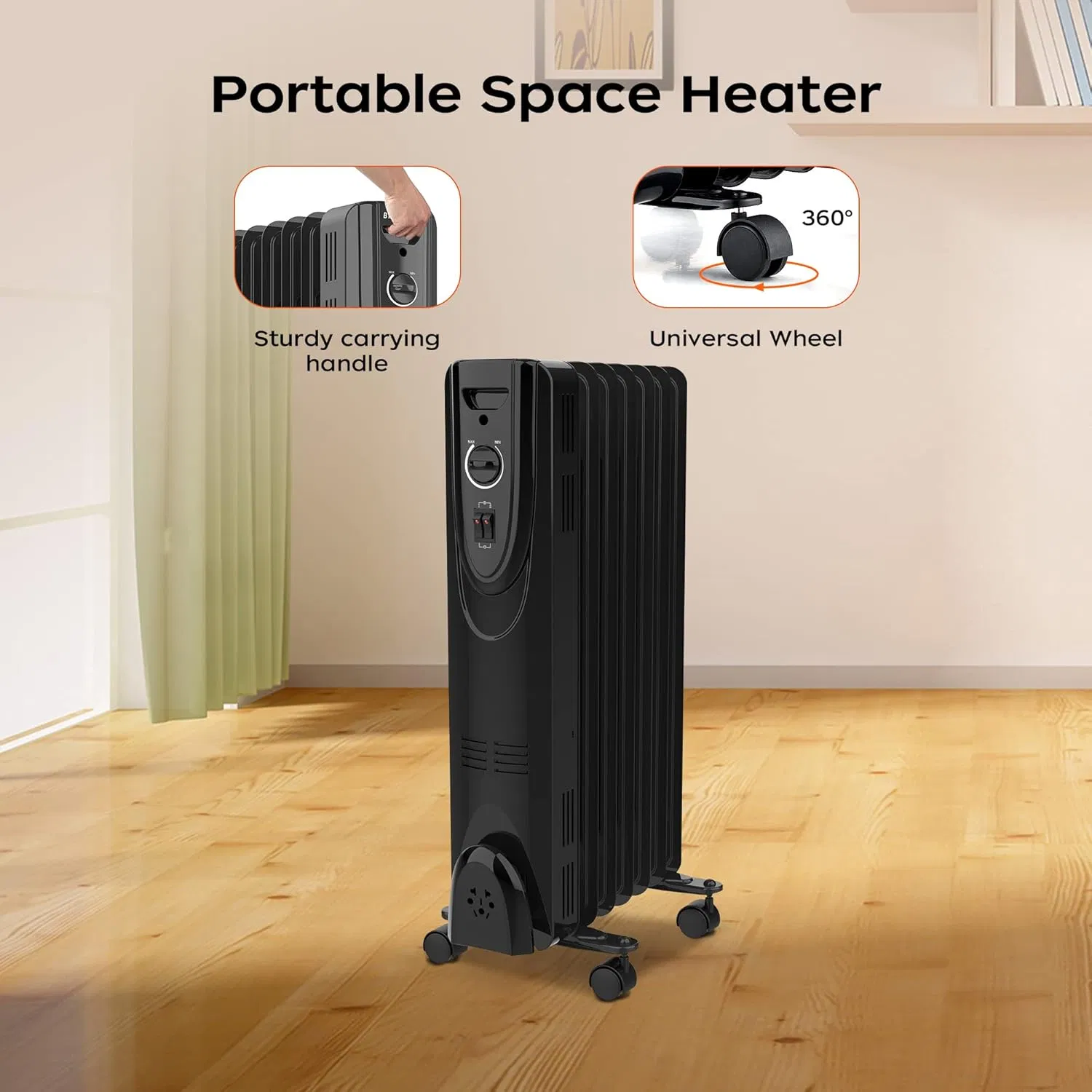 Automatic Portable Quiet Durable Oil Filled Radiator Heater Electric Oil Heater for Indoor