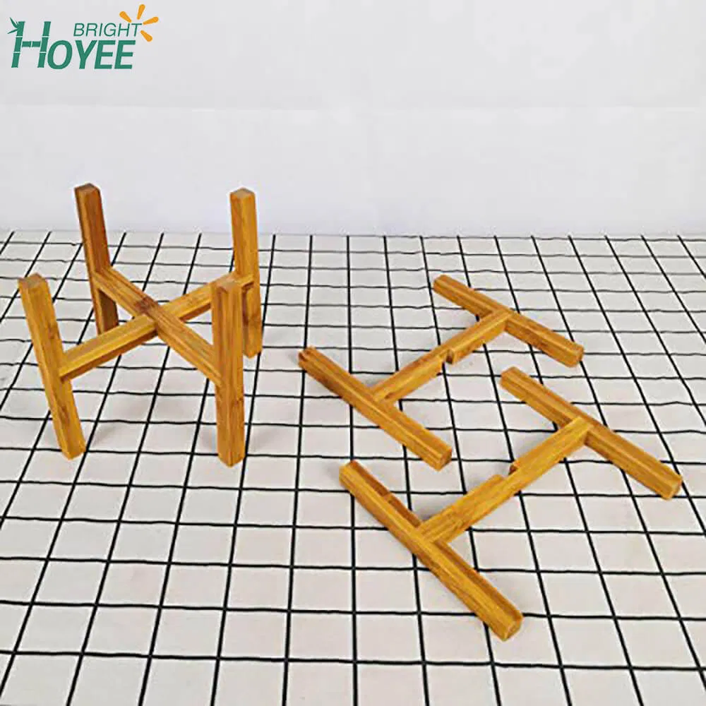 Eco-Friendly Plant Stand Desktop Bamboo Flower Pot Holder