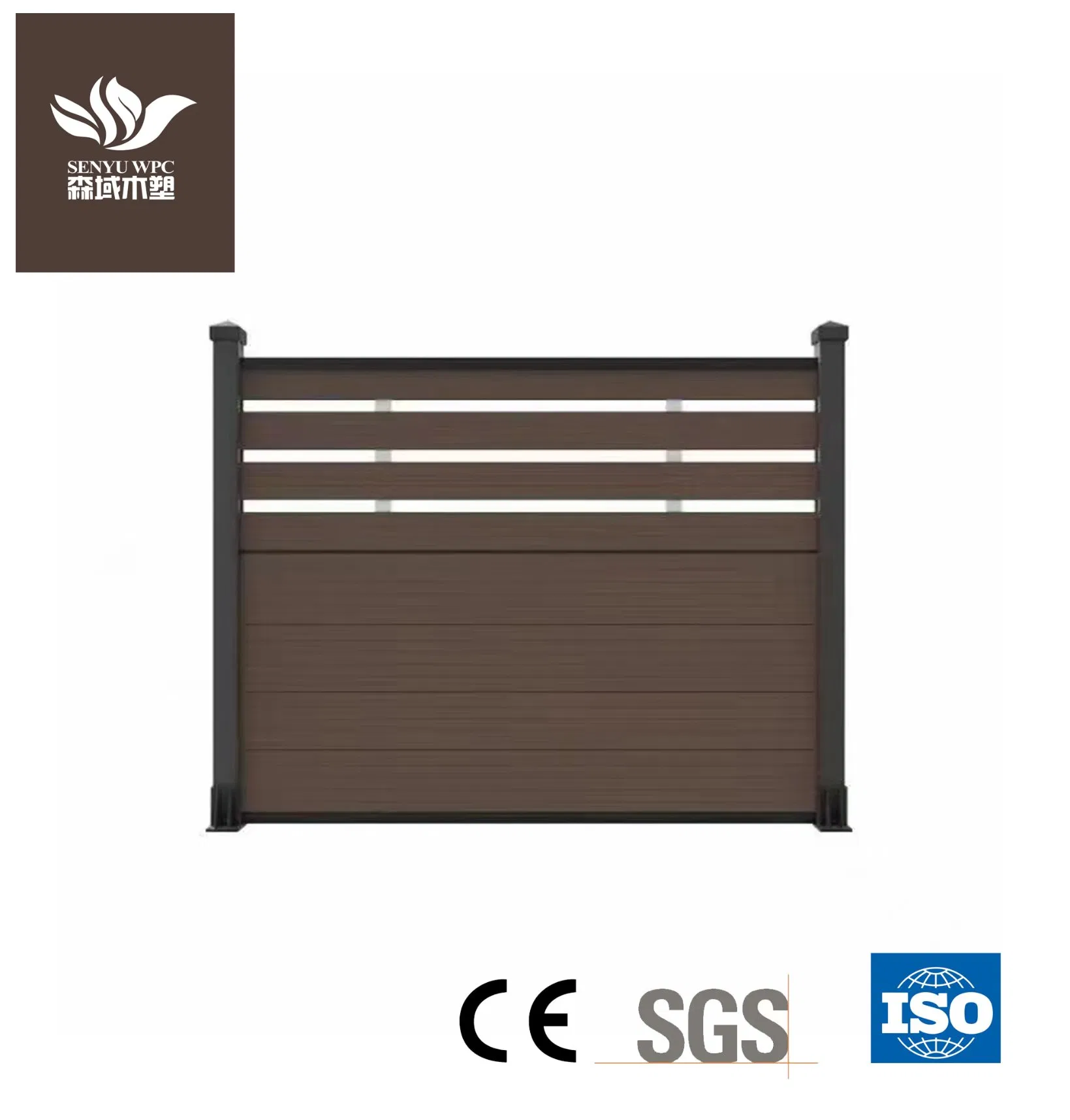 Outdoor Wood Plastic Composite WPC Fencing with Aluminium Alloy