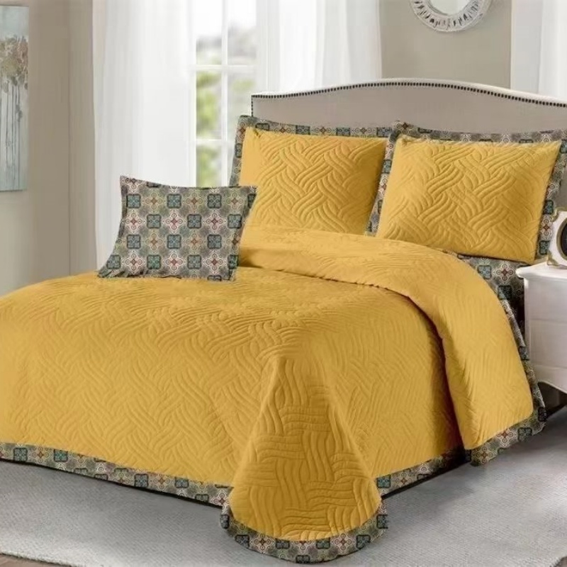 Queen Size Pattern Cotton Quilted Bedspreads Bed Quilted Throw Blanket Coverle Quilted Blanket Cotton