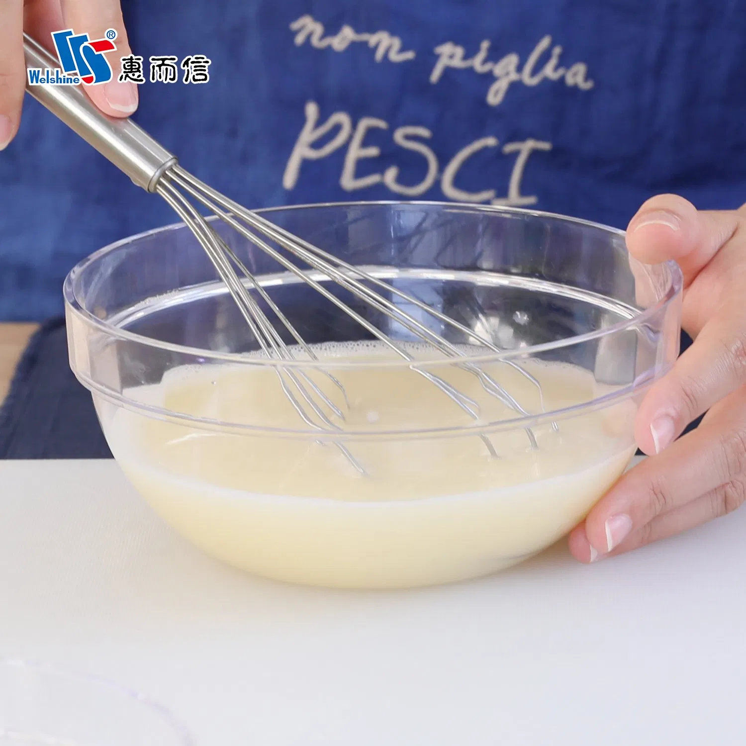 Restaurant Buffet Serving Clear Round Plastic PC Mixing Salad Bowl