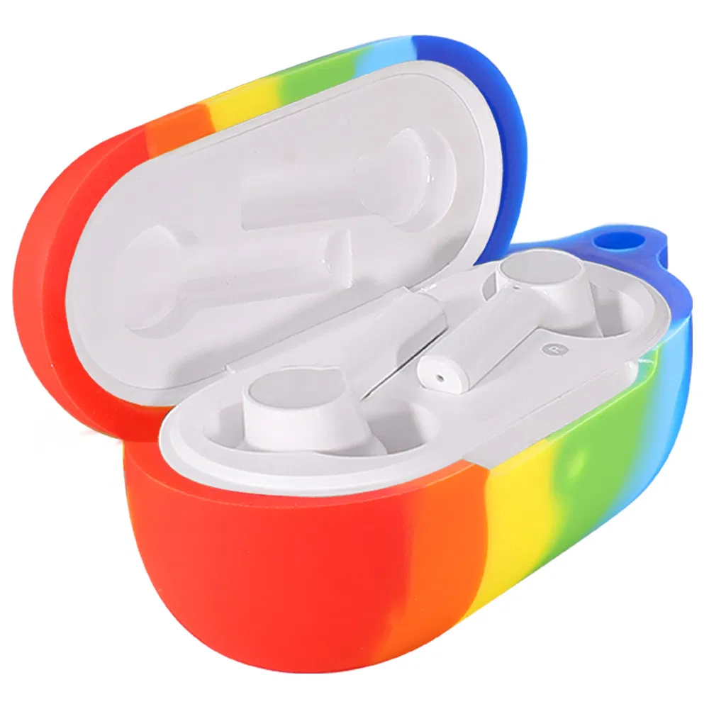 Wireless Bluetooth Earphone Silicone Protection with Keybain Rainbow Colors Earhone Case for One Plus Buds Z