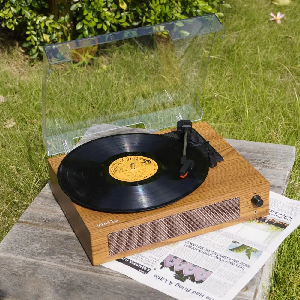 R108A Wooden Box Turntable Lp Playback HiFi Sound Effect Vinyl Record Player Phonograph